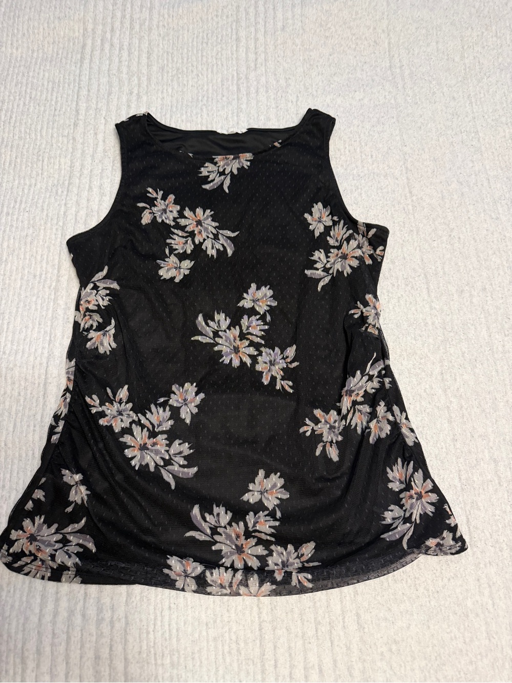 Maurices Black Floral Tank Top